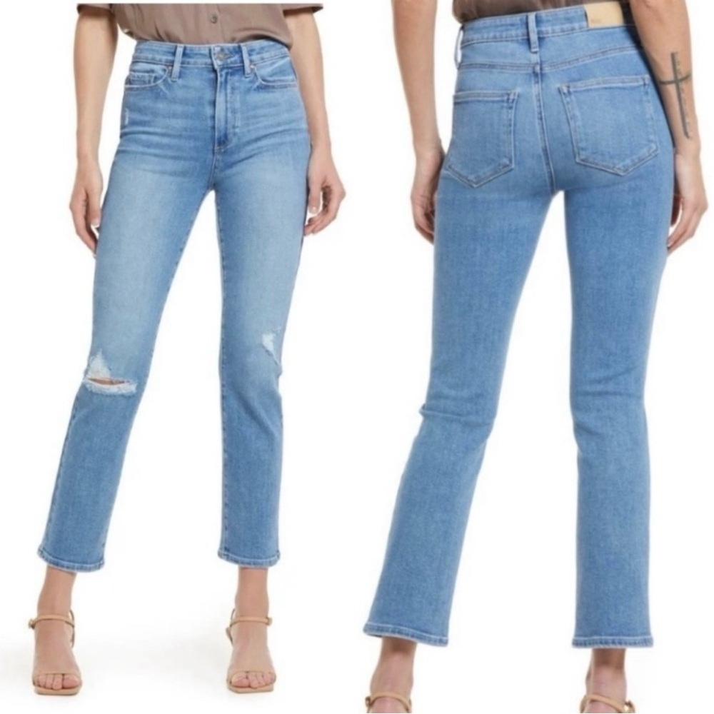Paige Cindy Distressed Speak Easy Straight Jeans Size 31